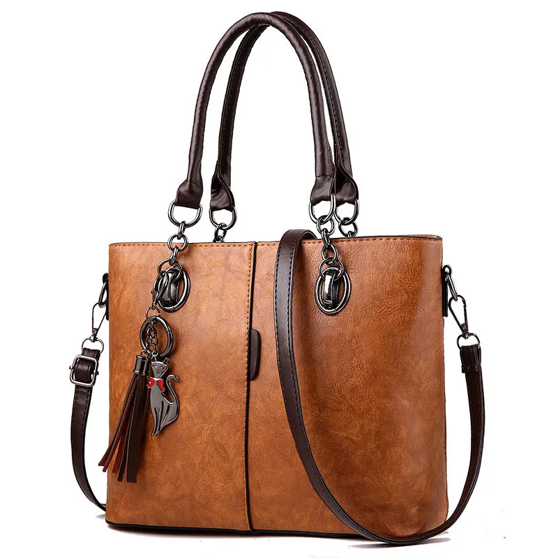 Дизайнерские сумки от известного бренда, женские сумки, роскошные ручные сумки для женщин, сумки через плечо, европейские кожаные сумки - Цвет: Brown Shoulder Bags