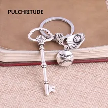 PULCHRITUDE 2 шт/комплект металла античный серебрянный ключ Шарм брелок для ключей из металла брелоки, украшения делая C0254