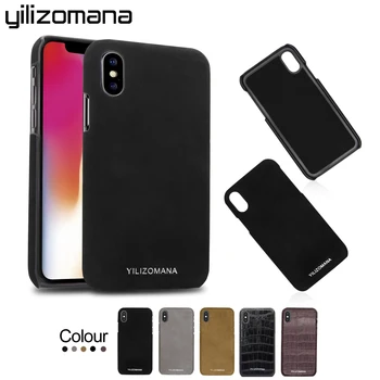 

YILIZOMANA Genuine Leather Phone Cases Ultra Thin Frosted Hard Back Cover For iPhone X 5.8 inch Shells with retail package