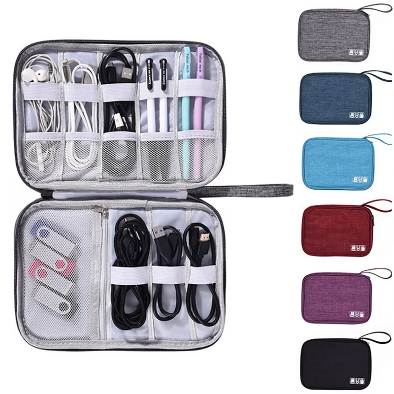 

Fashion Travel Accessories Data Cable Storage Bag Package Parts Portable Function Suitcase Cleaning Unisex USB Case Holder Pouch