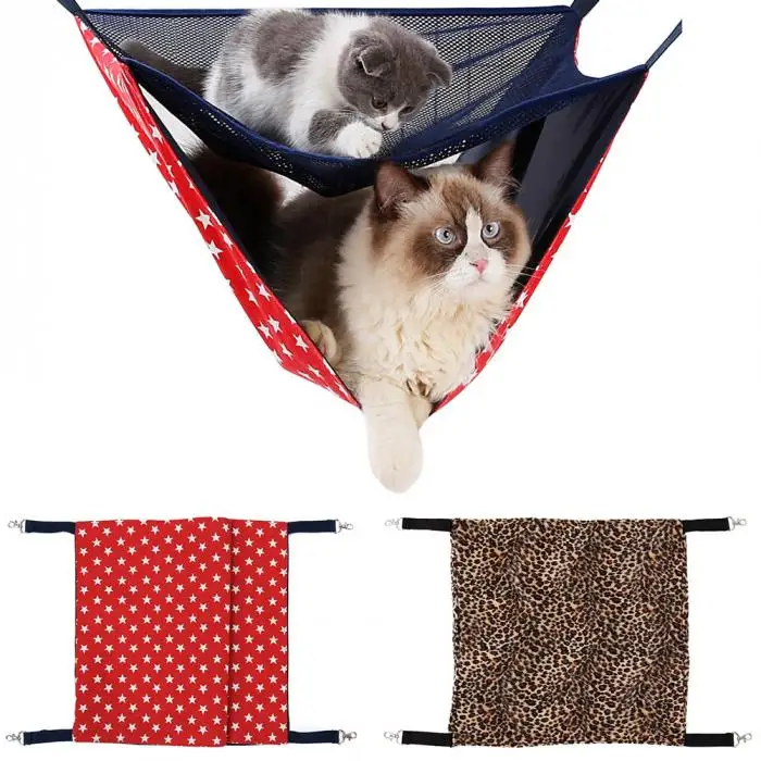 Удобный гамак для кошек двухслойная подвесная кровать для домашних животных на весну и зиму @ LS