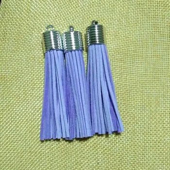 

New Suede Tassel Superfine Fiber Tassel Jewelry Accessories For Keychains Earrings Silver Cap Charming Pendant 18 Colors