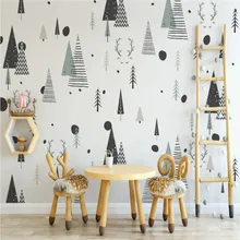 Modern minimalist Nordic abstract geometric personality children room background wall Modern minimalist Nordic abstract geometric personality children room background wall