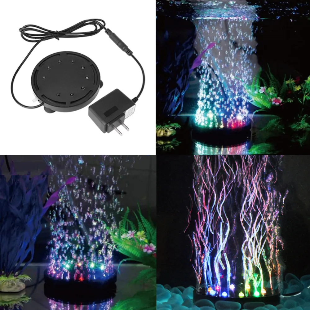 

Lights Aquarium Led Lighting 12 LED Light Submersible For Aquarium Fish Air Stone Bubble Pump Decor Led Aquarium EU US Plug