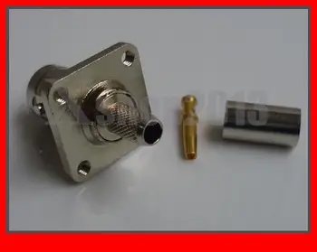 

10 pcs RF Coaxial Connector BNC Straight Square Flange Jack Crimp for RG58