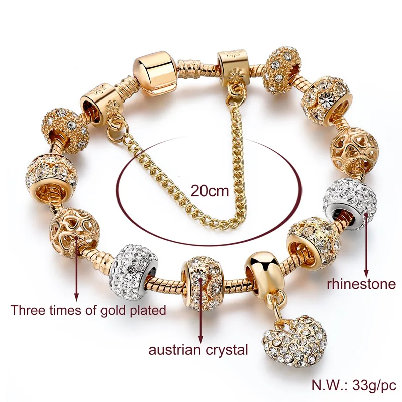 

Szelam 50pcs Sbr170020 Gold DIY Charm Bracelets