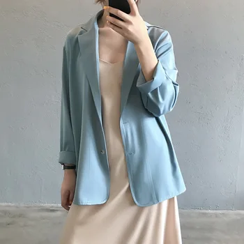 

Casual Blue Blazer Women Clothes 2019 Spring Autumn Suits Long Jacket Office Ladies Blazers Feminino Outwear High Quality