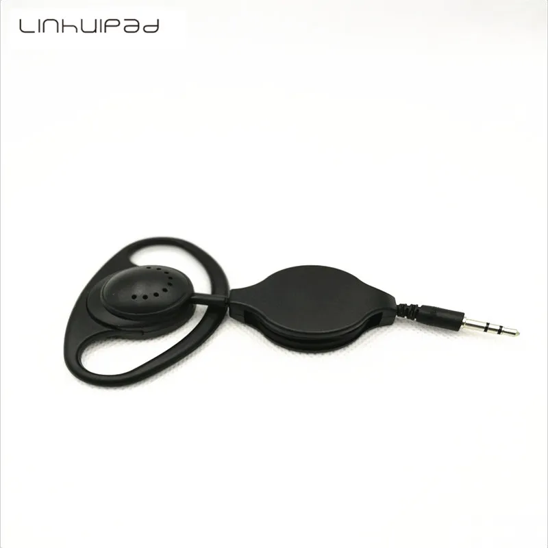 

Linhuipad Soft Single Side Stereo Hook Earbud Headphone 1-Bud Retractable Earphone For Tour Guide System museum 200pcs/lot