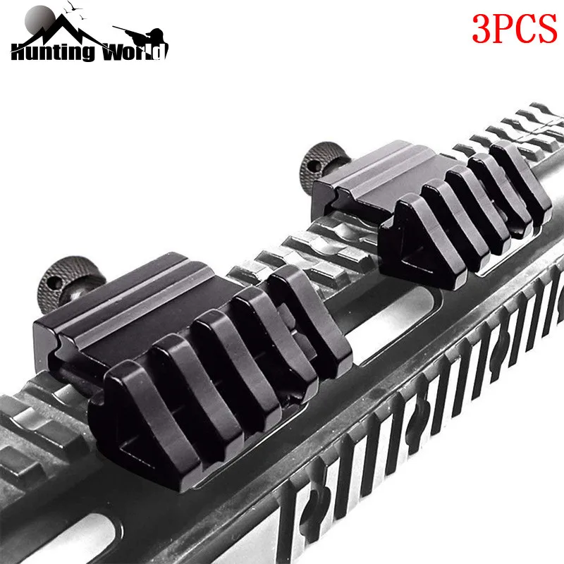 3PCS 6 slots 20mm weaver Picatinny Rail Base adapter mount for Rifle Hunting 
