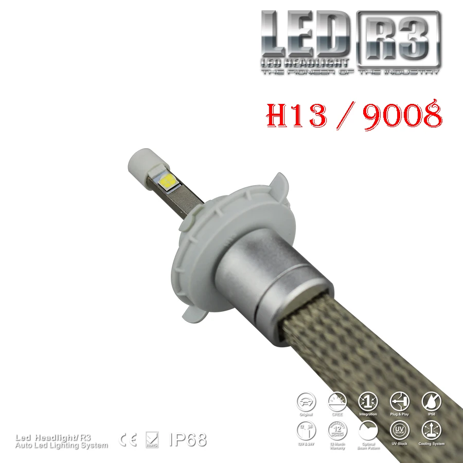 

1 Set H13 9008 80W 9600LM CRE LED Headlight System XHP50 CHIP Auto Truck 12/24V  Xenon White 6K Driving Fog Lamp Conversion Kit