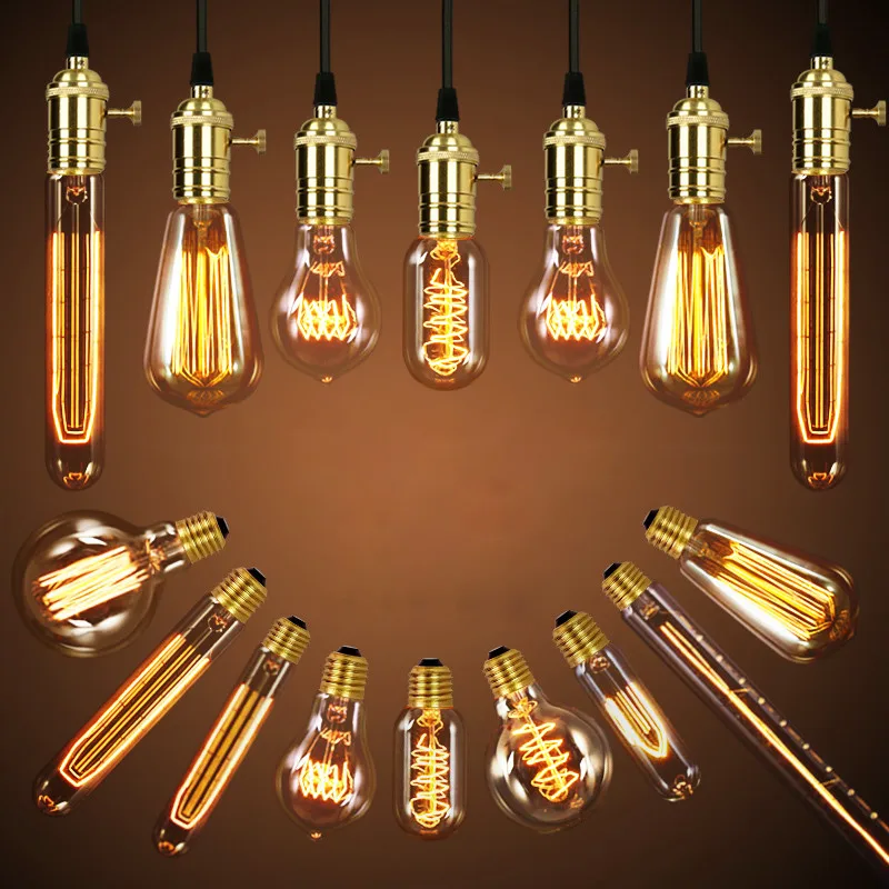 Lâmpadas de Iluminação Edison Lâmpada Luminaria Retro Bombilla Industrial Vintage Lampada St64 G80 220 v 40 w E27 Deco Antigo Filamento 4 Edison lâmpada luminaria retro lâmpada bombilla industrial