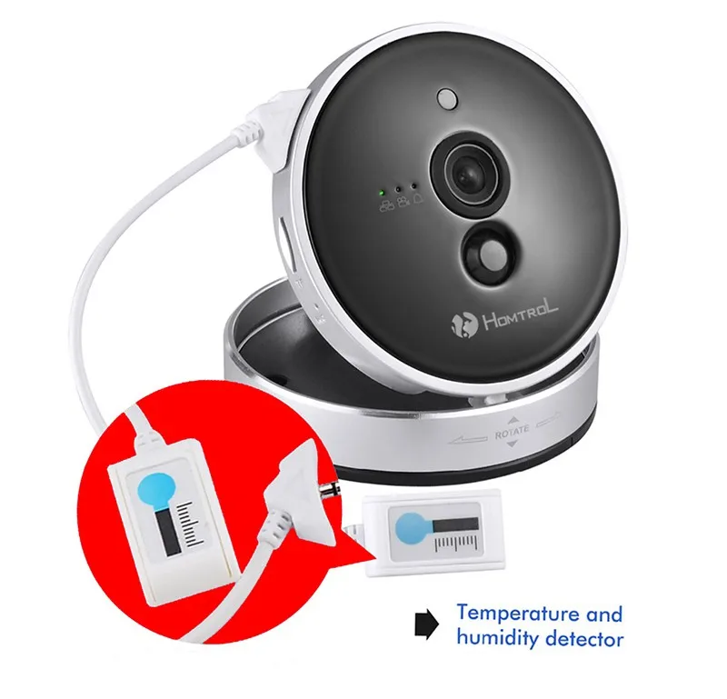 Homtrol Baby Monitor with Temperature & Humidity Sensor Network Cube WiFi IP Camera HT-SC800 24