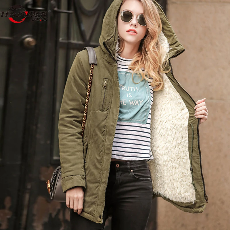 

Women Parkas Winter Coats Hooded Thicken Cotton Warm Female Jacket 2018 Mid Long Wadded Coat Outwear Ladies Chaqueta Feminino