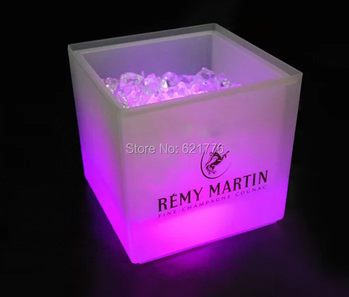 Free shipping 3.5L Bar beer/wine/champagne LED Ice Bucket square