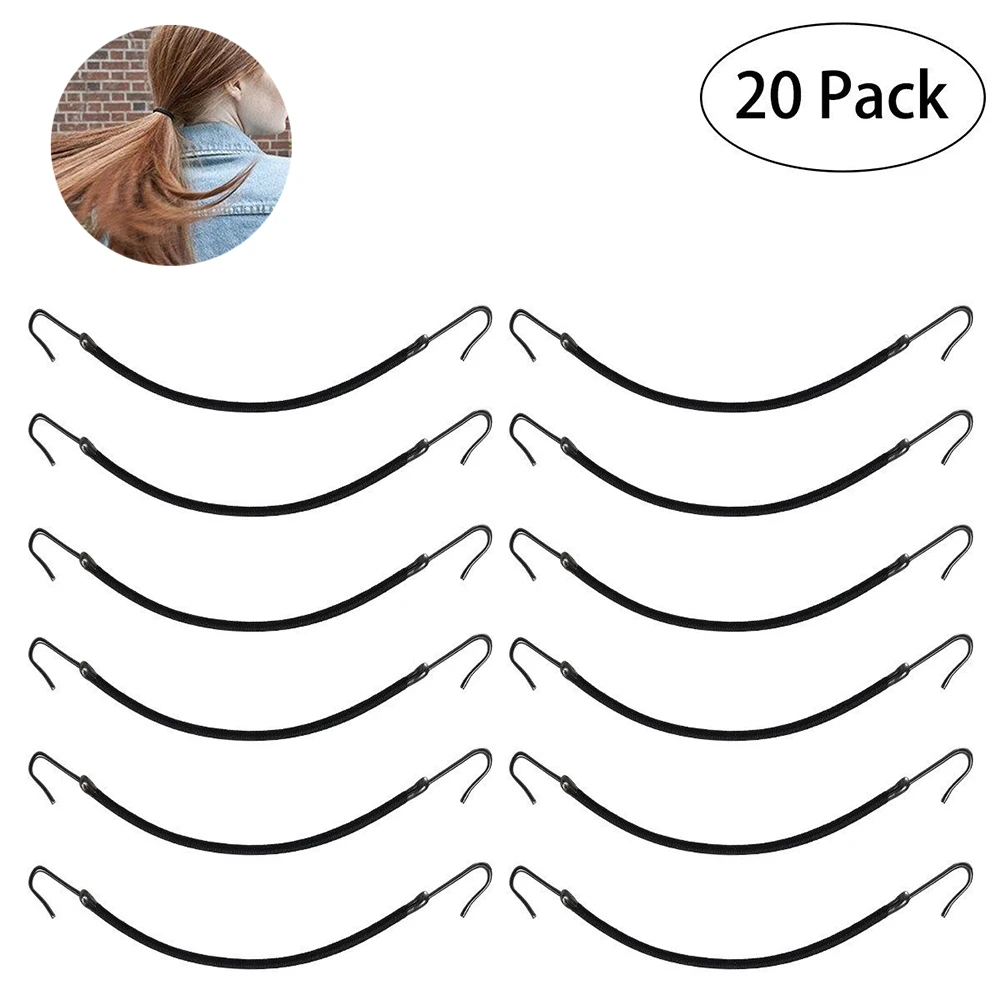 

20pcs/Lot Novelty Ponytail Hooks Holder Bungee Bands Rubber Bands Hooks Hair Styling Elastic Double Hook Dryer Modeling Tools