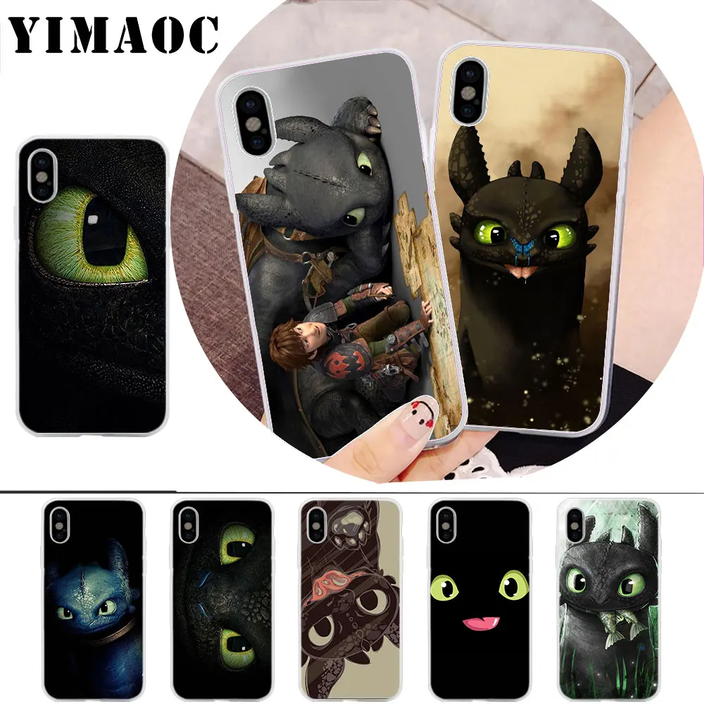 

YIMAOC Toothless Train Your Dragon Soft Silicone Case for iPhone X r s Xr Xs Max 8 7 6S 6 Plus 5 5s SE