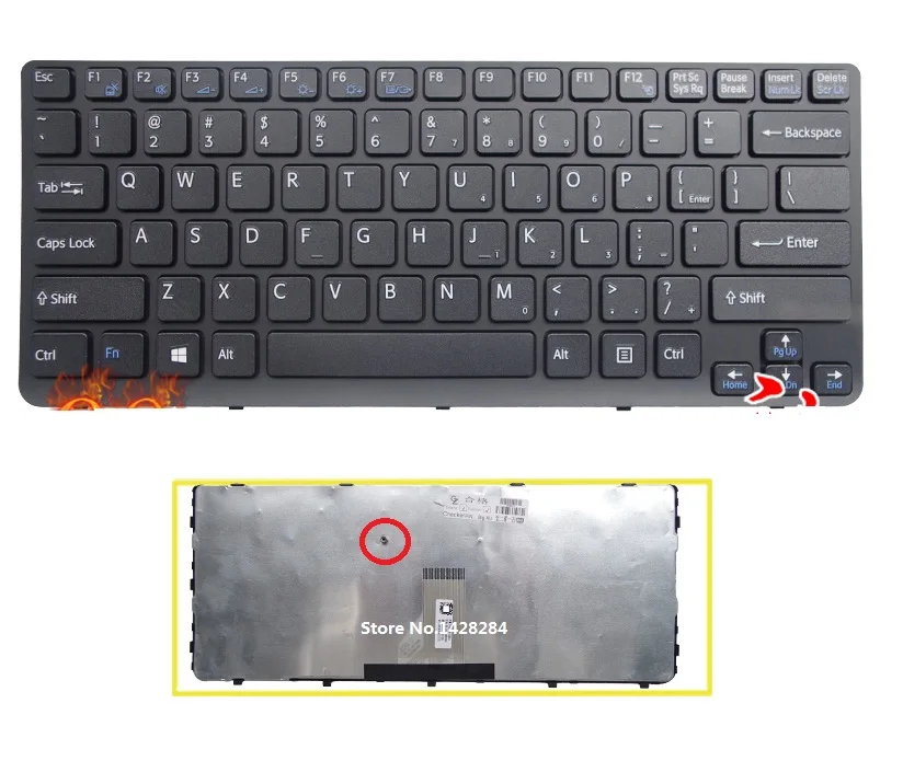 SSEA Brand new laptop US Black Keyboard For SONY SVE14