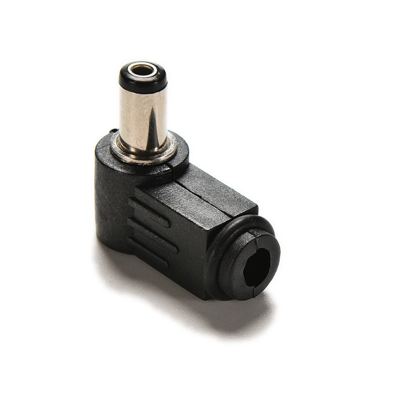 Cabo de Alimentação 90 Graus Ângulo Direito Macho Tomada Cabo de Solda Ponta Conector do Adaptador 2.1x5.5 mm 2.1 mm 10 Pcs Preto dc - Imagem 2