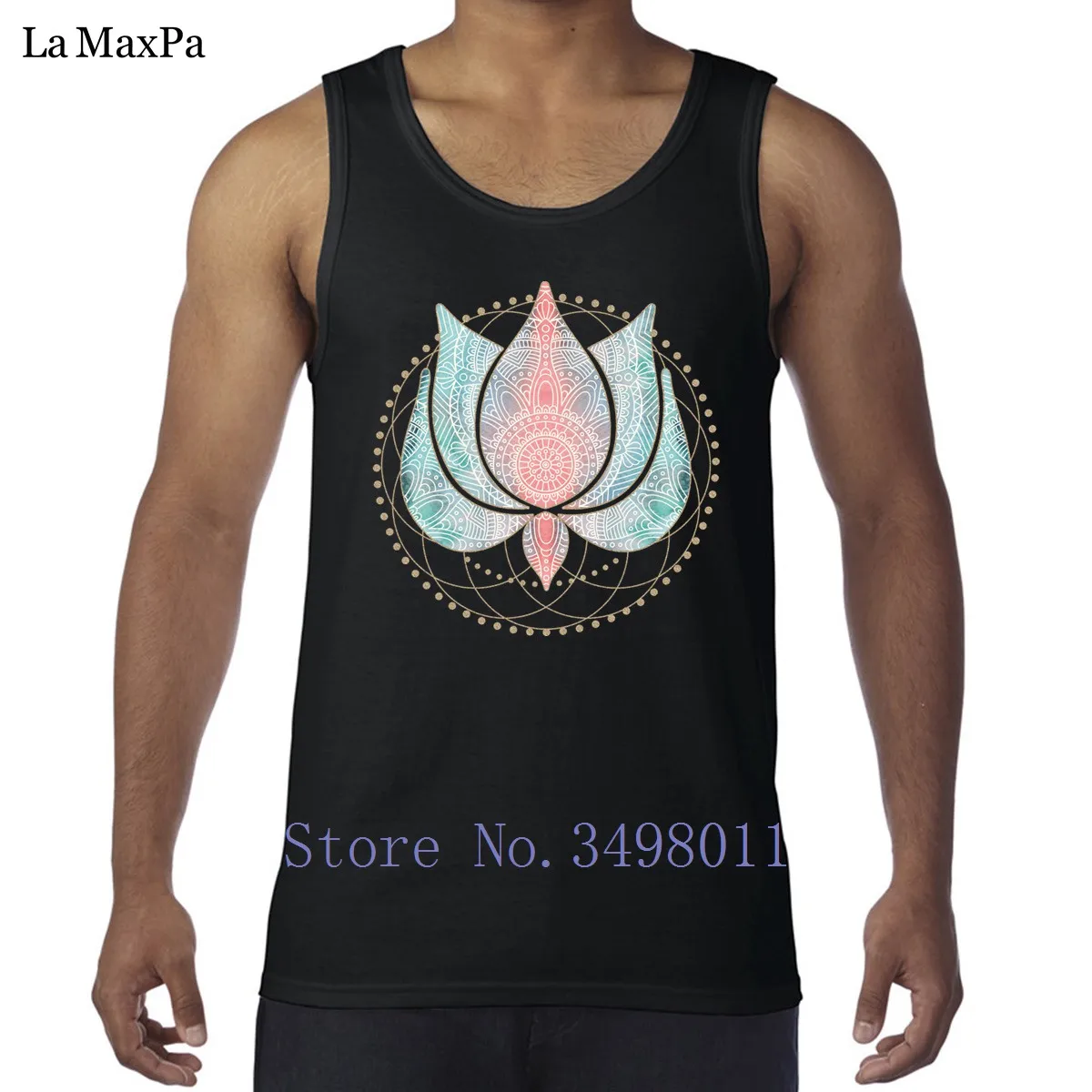 Personality Novelty Yogas Lotus tank top for men singlets Building