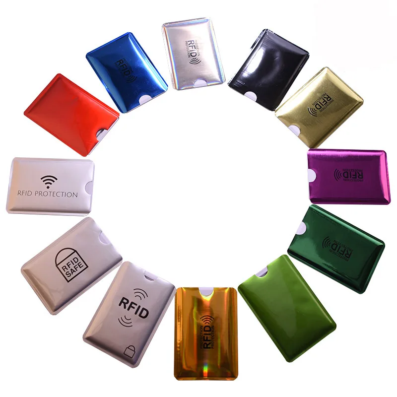 Eseye 5pcs Anti Rfid Wallet Blocking Reader Lock Bank Card Holder Id Bank Card Case Protection Metal Credit Card Holder Aluminiu