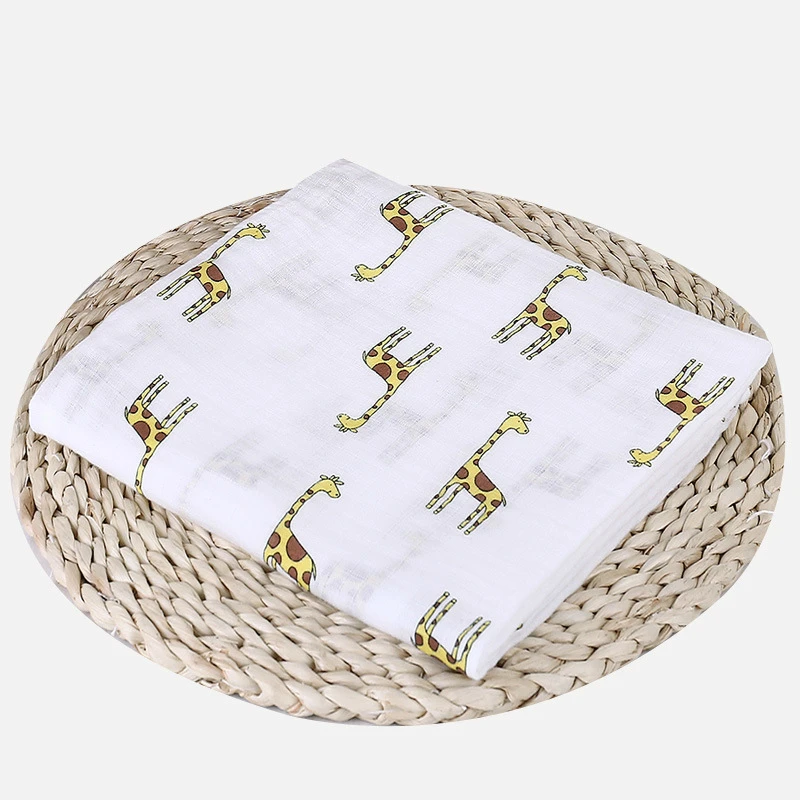 Одеяло для пеленания из органического хлопка с принтом фламинго, муслиновое детское одеяло s, детское Пеленальное полотенце для новорожденных, детская простыня - Цвет: 17