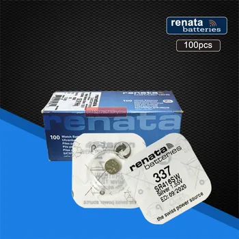

100pack Renata 337 Watch Battery 337 SR416SW 1.55V Bottun Cell Batteries