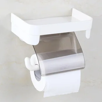

Plastic Wall Mounted Toilet Paper Storage Holder Tissue Holders With Phone Storage Rack Toilet Roll Paper Bathroom Storage Rack