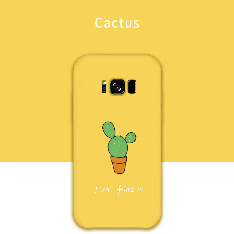 Милый мультяшный жидкий силиконовый чехол для samsung Galaxy S8 S9 S10 Plus, прозрачный чехол для samsung Galaxy S10 Plus, чехлы - Цвет: Cactus