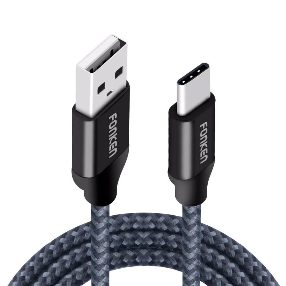 FONKEN кабель usb type-C Quick Charge type USB C 2,0 телефонный кабель 2 м 3 м 3 А шнур для быстрой зарядки данных для внешнего аккумулятора мобильных кабелей