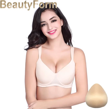 

8648two in one Mastectomy Bra Ventilated Sponge beauty Prosthesis brseast forms false breast enhancer