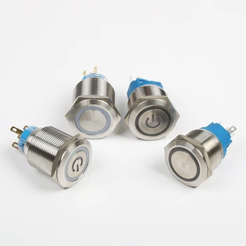 

LED 22mm mark brass/ring Push Button Switch waterproof switch with illumination Latching/Momentary button 5pin 3V 5V 6V 12V 24V