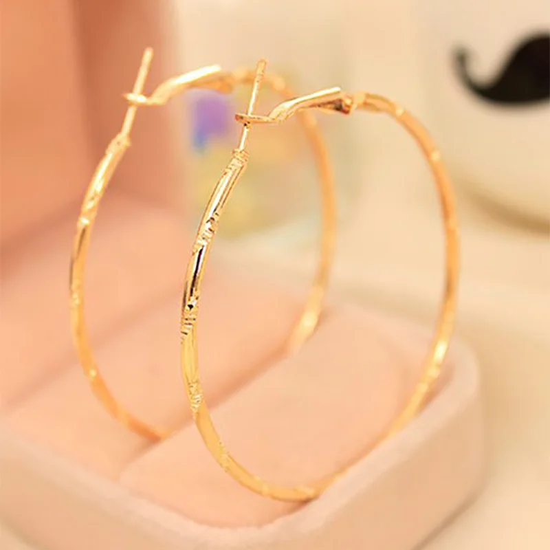 Women Big Hoop Earrings Jewelry Yellow Gold Filled Basketball Wives Hoop Earring Women Big Hoop Earrings Jewelry Yellow Gold Filled Basketball Wives Hoop Earring