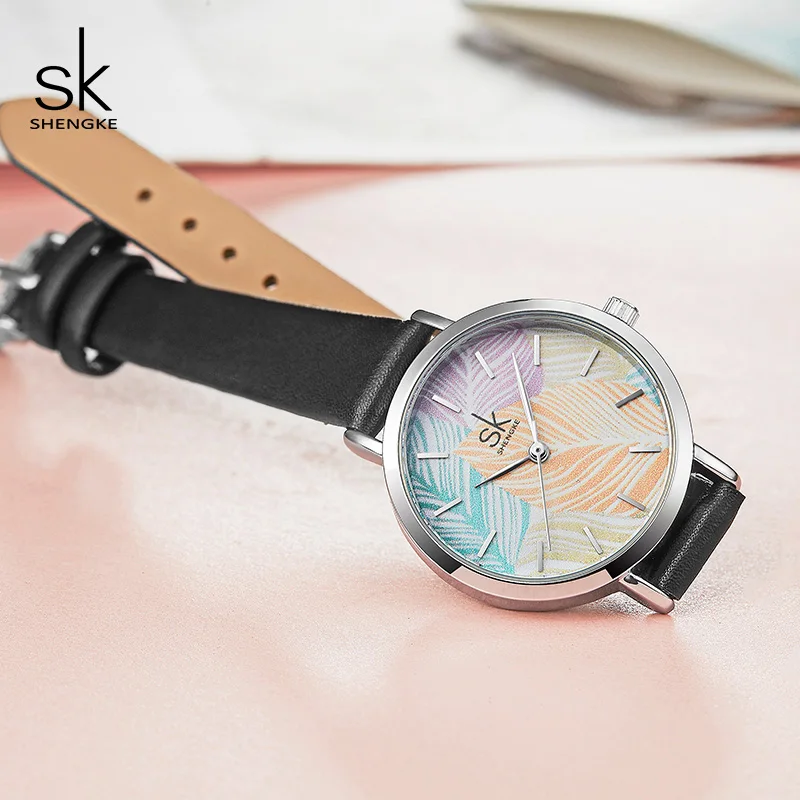 Shengke часы женские Брендовые женские модные кожаные часы Reloj Mujer SK креативные кварцевые часы лучшие подарки для женщин# K8057