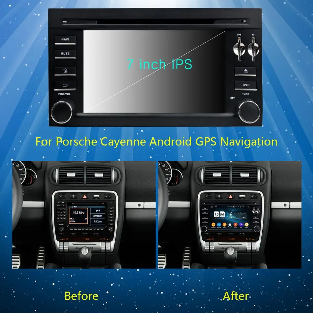 Excellent 7"IPS Octa Core 4GB RAM+64GB ROM Android 9.0 Car DVD Radio GPS Player For PORSCHE Cayenne 2006-2010 DSP CarPlay Parrot BT Stereo 2 Excellent 7"IPS Octa Core 4GB RAM+64GB ROM Android 9.0 Car DVD Radio GPS Player For PORSCHE Cayenne 2006-2010 DSP CarPlay Parrot BT Stereo 2