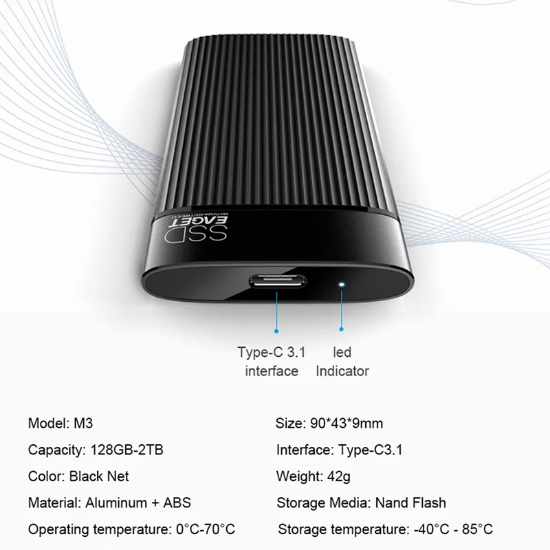  EAGET M3 Neueste Artikel Tragbare SSD USB 3.0 128GB 256GB 512GB 1TB Externe Solid State Drive Beste
