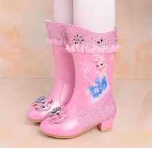 2019 new Frozen boots children’s shoes girls high heels princess winter cotton shoes autumn fashion boots eu size 28-38