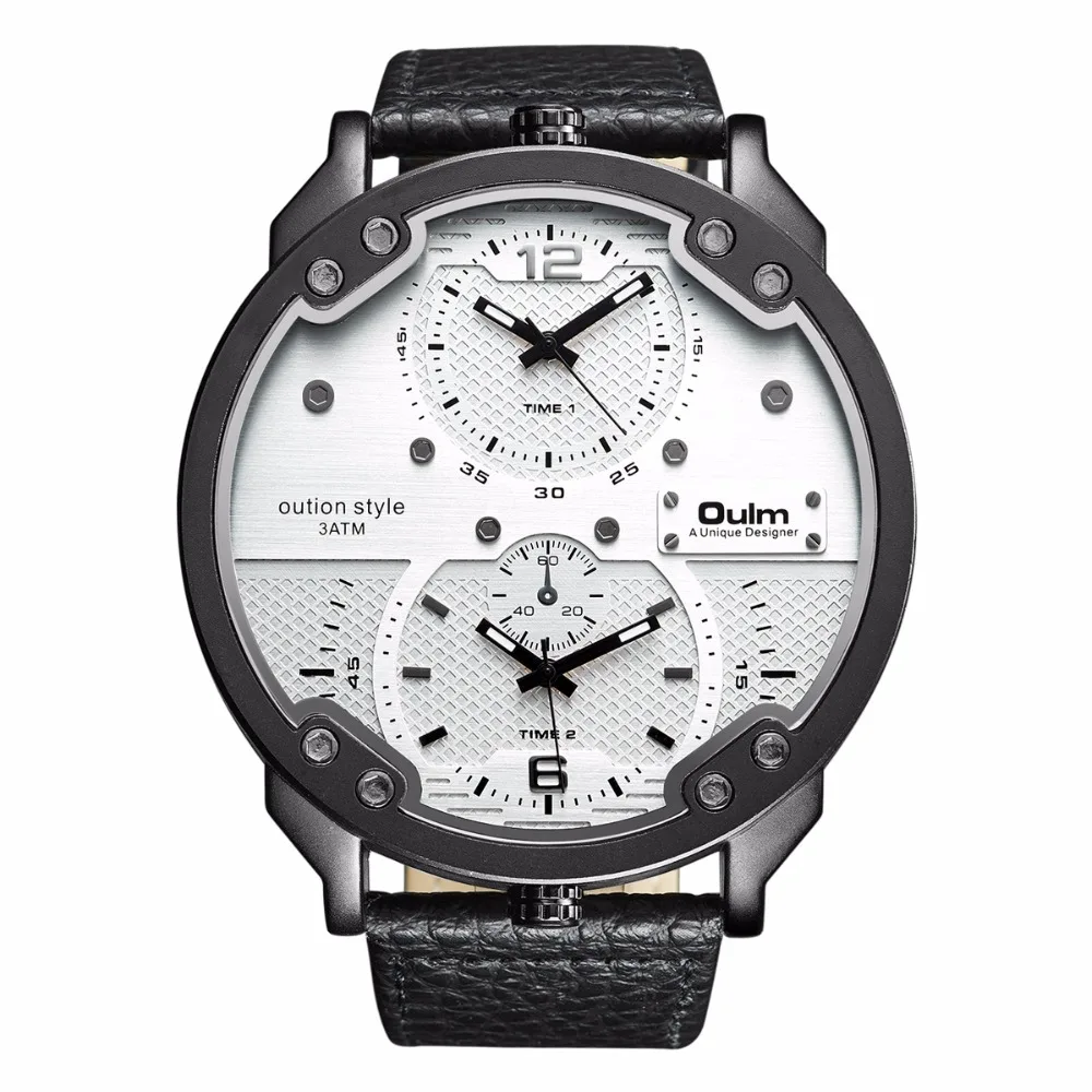 

2018 Fashion watch Brand Watches New Oulm HP3548 Luxury Mens Watch Factory Outles Wristwatch Special Dial Brown Band Watches
