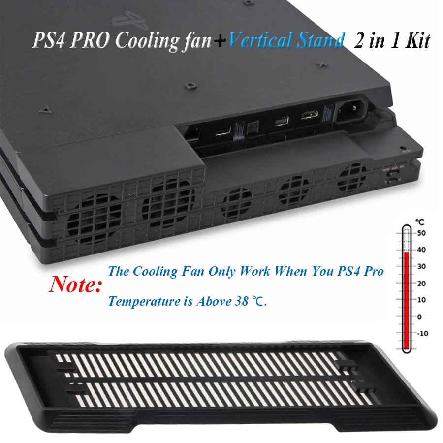 Вертикальная охлаждающая подставка 2 в 1 PS4 PRO с автоматическим контролем