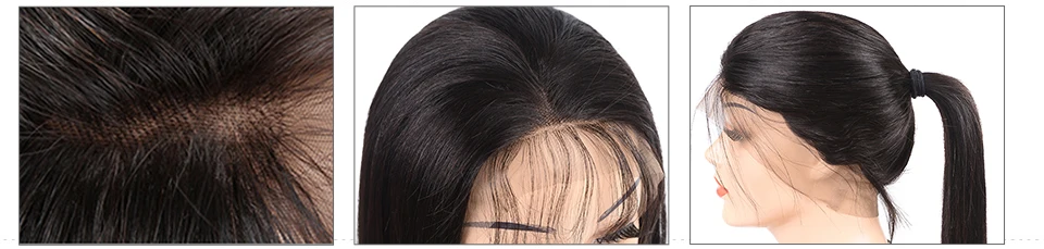 Lumiere волосы бразильские 13X4 прямые человеческие волосы на кружеве парики для женщин предварительно сорванные волосы с волосами младенца 8-24