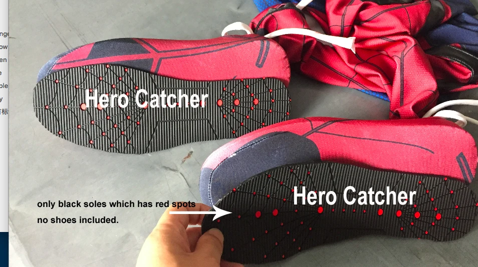 Герой Catcher Одежда высшего качества мягкий паук резиновые подошвы Человек-паук Обувь