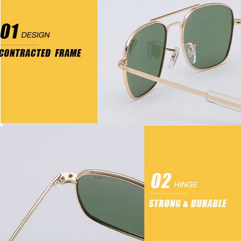 С чехлом авиационные солнцезащитные очки AO мужские роскошные брендовые дизайнерские солнцезащитные очки es для мужчин американская армейская Военная оптическая стеклянная линза