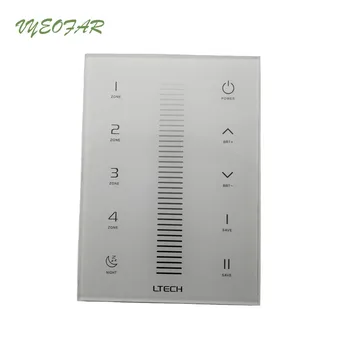 

Led Dimmer Controller Glass Touch Panel 2.4GHz RF DMX512 Dimming Multi-zone 4 Zone Wireless Led Strip Dimmer Control UX5