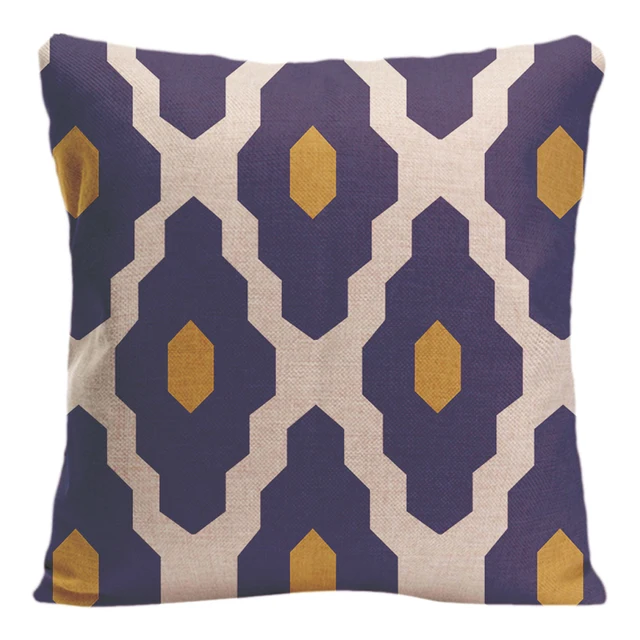 White Blue Lattice Cushion Cover Decorative Pillow For Sofa Car White Blue Lattice Cushion Cover Decorative Pillow For Sofa Car Covers Geometry Pattern Case Linen Home Decor Pillowcase