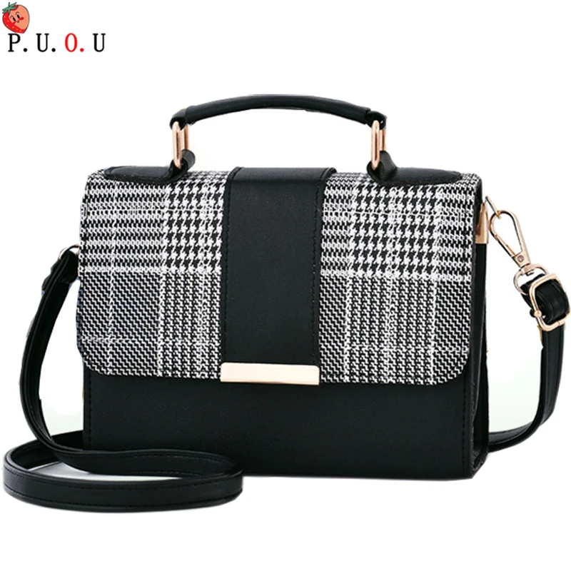 

PUOU New Vintage Women Flap Fashion Casual Leather Shoulder Bags Lady Crossbody Messenger Bag Elegant Envelop Clutch Purse 2019