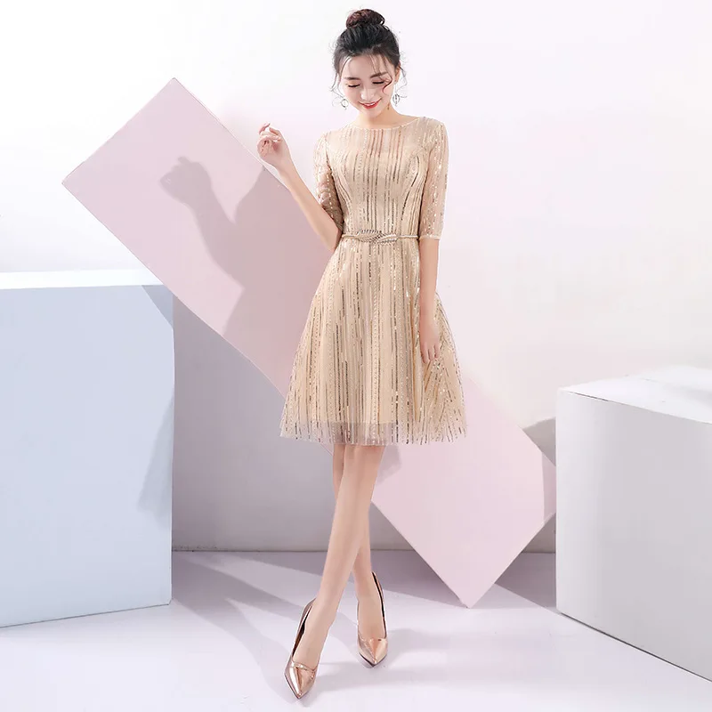 Элегантный Золотой Азиатский блестки Cheongsam платье Vestidos Чино восточные Ципао вечернее платья Классическая вечерние платье большой размер