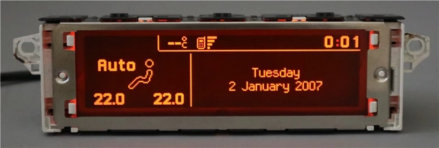 12pin Genuine & Original LCD Display Screen Clock red monitor 12 pin air  Bluetooth For Peugeot 407 Citroen C5 RD4