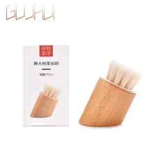 Очищающая щетка для лица, бука, деревянная ручка, красота, уход за кожей лица, инструменты для очистки, маленький портативный набор для макияжа, мягкое волокно