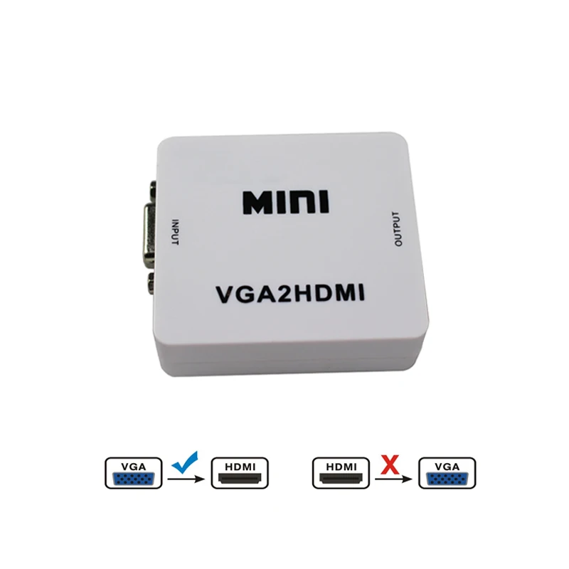 

1 Piece VGA to HDMI Converter with Audio 1080P For Projector PC Laptop to HDTV with USB cable for power supply