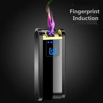 

Laser Logo Double Arc Lighter for Cigarette Smoke USB Electronic Plasma Lighters Creative Metal Turbo Novelty Fancy Encendedor