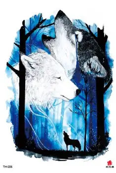 

Temporary Tatoo Fake Tattoo Sticker Wolf Roar Forest Arm Tattoos Stickers Tatouage Waterproof Flash Tatto For Women Girl Men